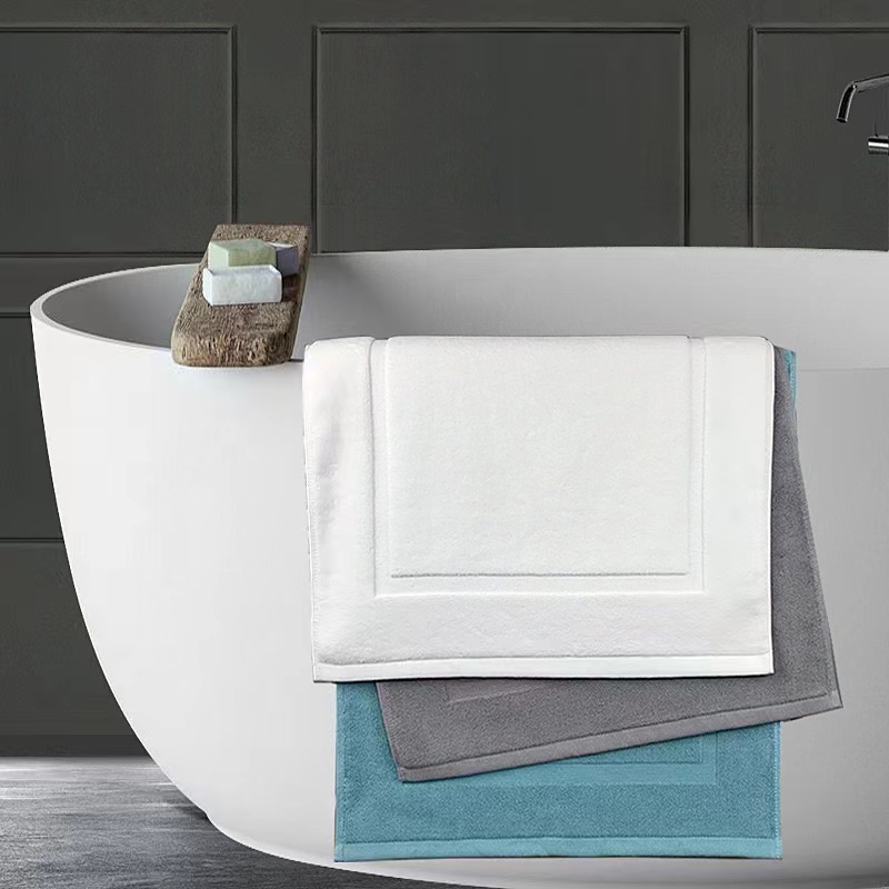 Quick Dry Diatomite Bath Mat - Weißes Bodenhandtuch, verdickter Jacquard-SPA-Badematte, Hotelhaus, graue