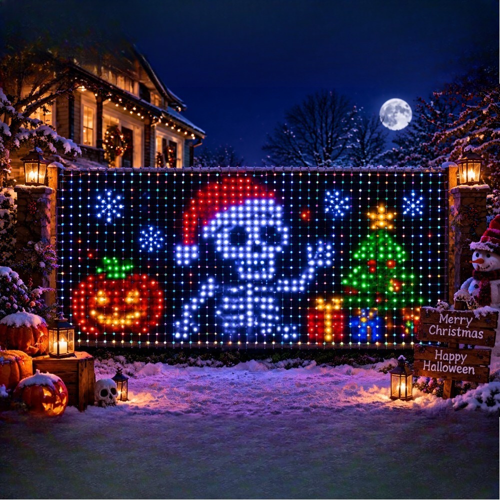 Lighting - Neuartige Dekorative Weihnachts-Netzlichter-Set mit Bluetooth-App, RGBIC-Mehrfarbig,