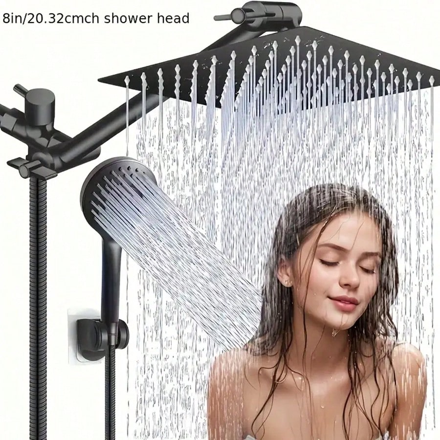 High Pressure Shower Head Handheld - Hochdruck-Regenduschkopf & Handbrause-Kombination, 8-Zoll-Duschfläche, 11-Zoll-Verlängerungsarm, 5