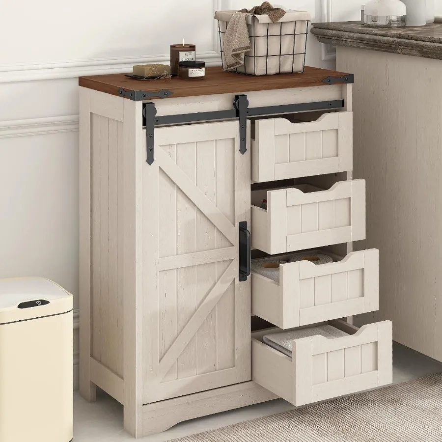 Storage & Organization - Badezimmerschrank im Landhausstil mit 4 Schubladen