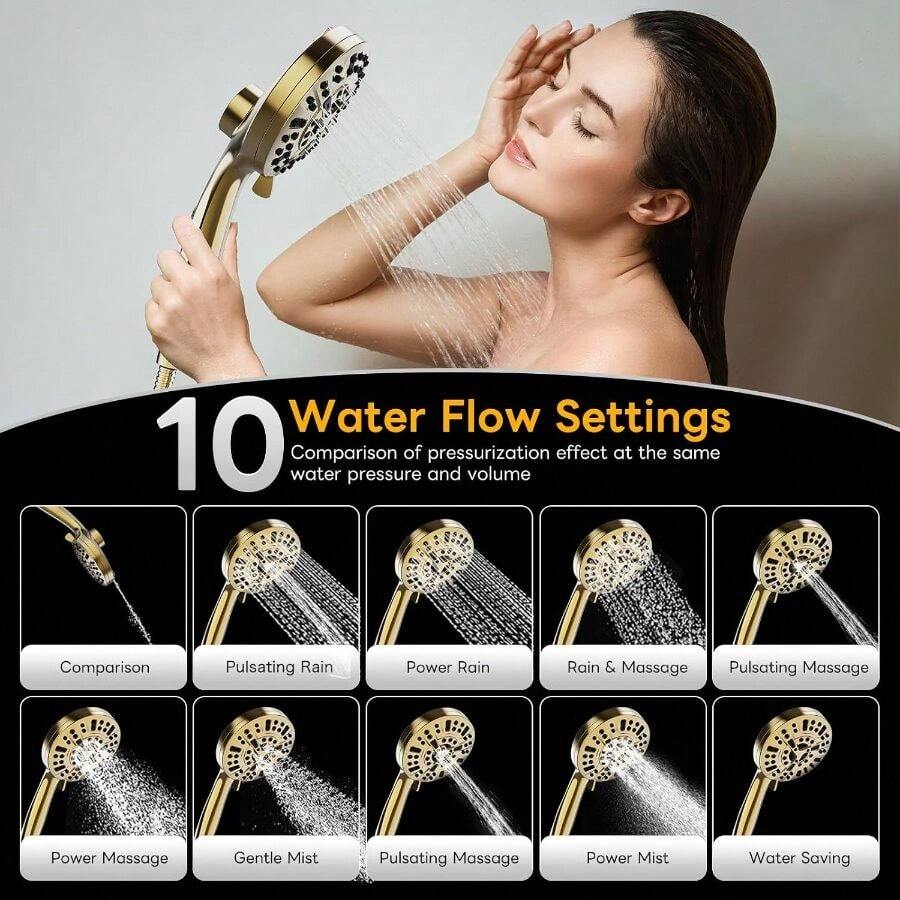 Hochdruck-Handbrause mit 10 Du – High Pressure Shower Head Handheld Bewertung und Preis