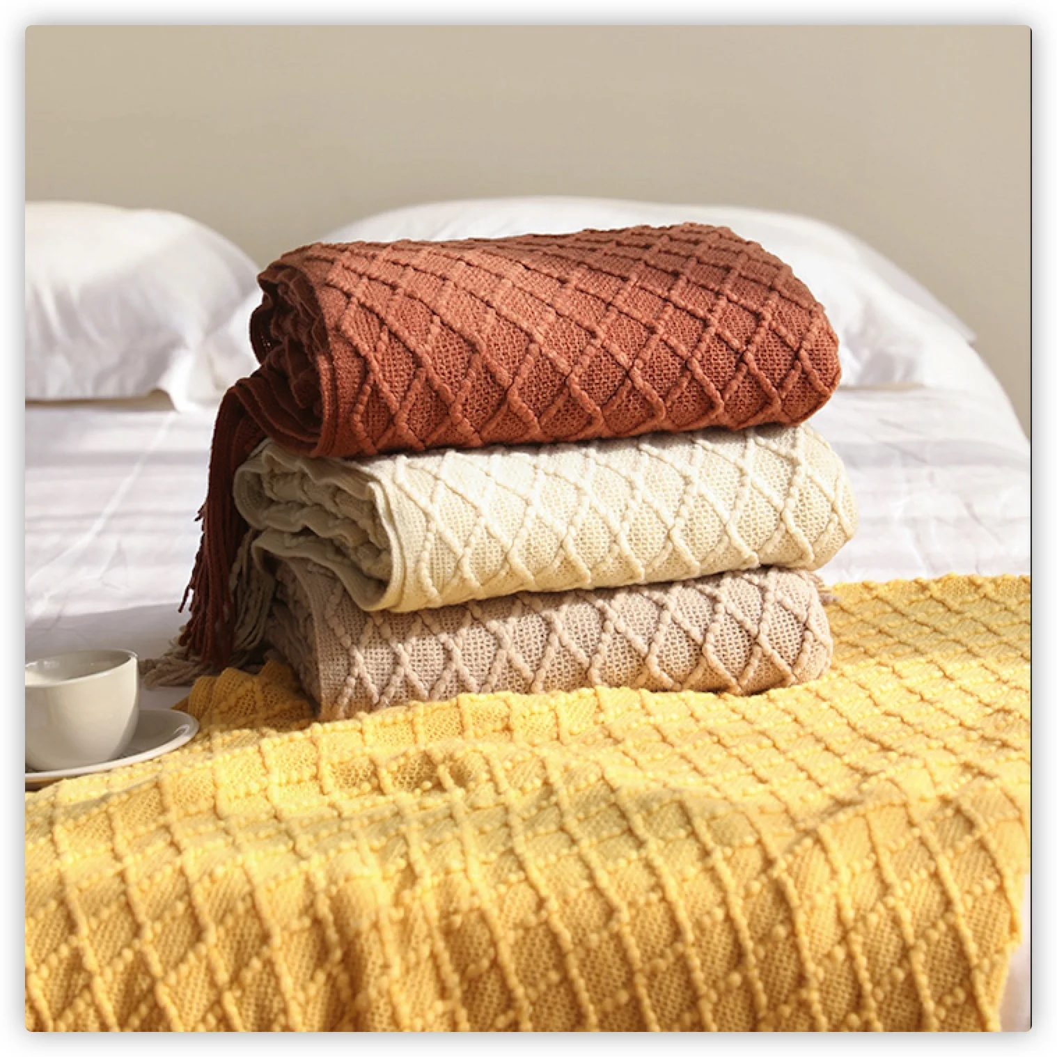 Textile City Diamant-Strickdec – Boho Throw Blanket Fringe Bewertung und Preis