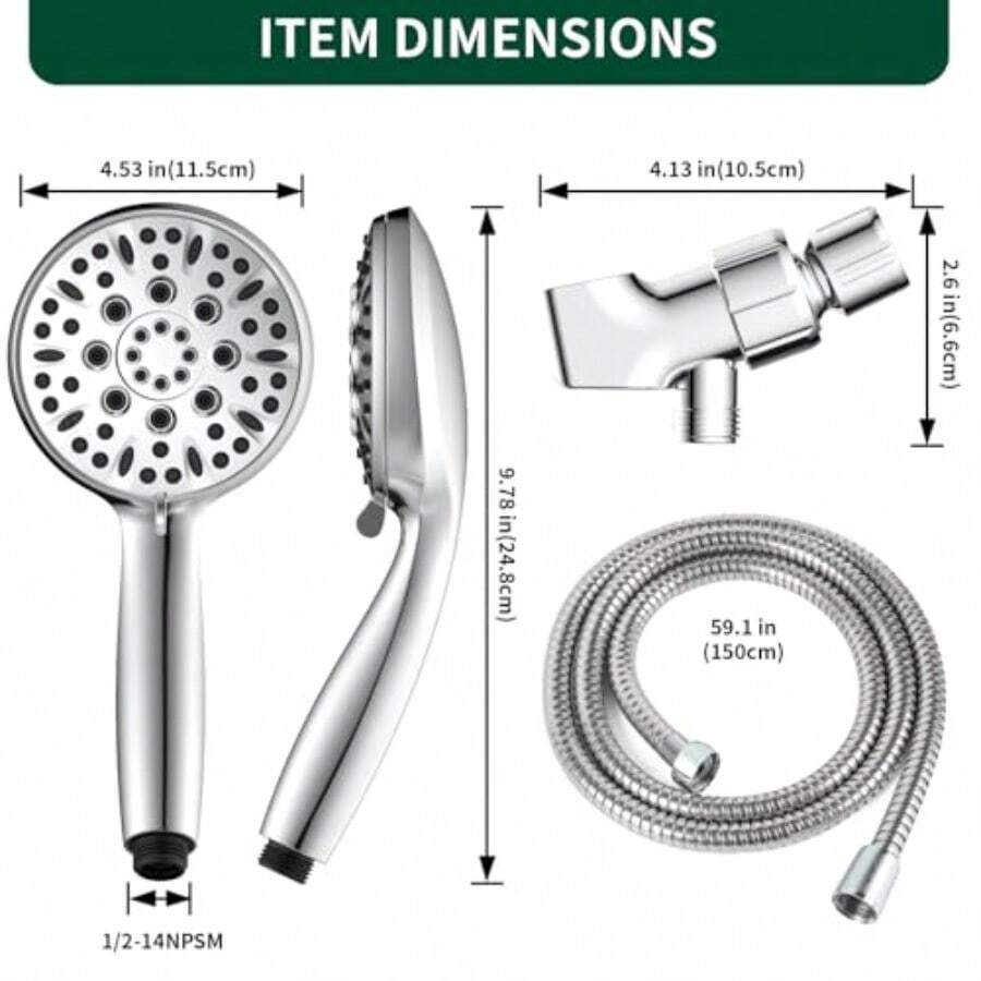 Duschkopf mit 6 Strahlarten, H – High Pressure Shower Head Handheld Bewertung und Preis